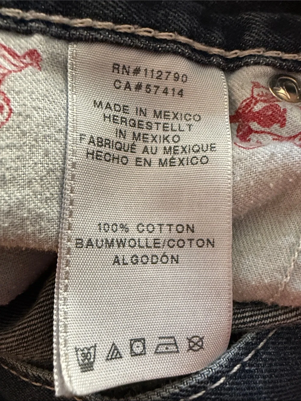 True Religion Skinny Indigo Blue Denim Jeans with Branded Button